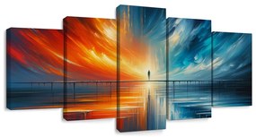 5 részes kép sziluett az elemek közepén