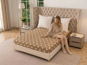Mikroszálas lepedő CARAMHEART barna 90x200 cm