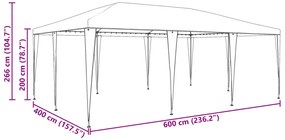 Parti sátor Zöld 6x4 m PE