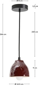 Piros függőlámpa kerámia búrával Drava – Kave Home