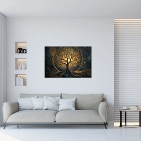 Kép – Arany aurájú fa (90x60 cm)