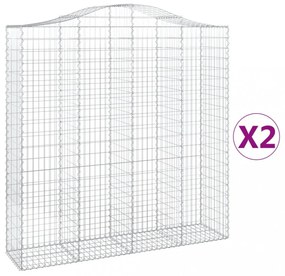 2 db íves horganyzott vas gabion kosár 200x50x200/220 cm