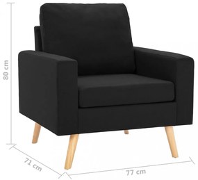 fekete szövetfotel