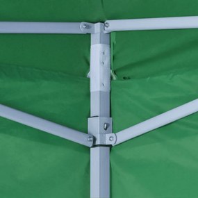 zöld összecsukható pavilon 4 fallal 3 x 3 m