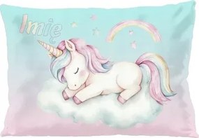 Felhőn alvó unikornis párna – pasztell baba 60x40cm