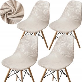 4 Db-os Székhuzat Szett Velúr Skandináv Székek Oeko Tex Bézs