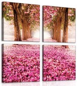 Vászonkép 4 darabos, Virágzó fák 50x50 cm méretben