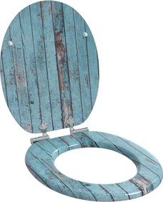 vidaXL Lágy záródású WC ülőke Kék 44 x 38 cm MDF lap