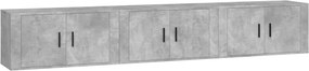 vidaXL 3 db betonszürke fali TV-szekrény 80 x 34,5 x 40 cm