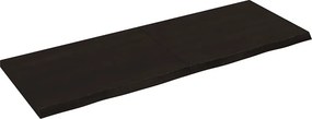 vidaXL sötétbarna kezelt tömör tölgyfa fali polc 140 x 50 x (2-4) cm