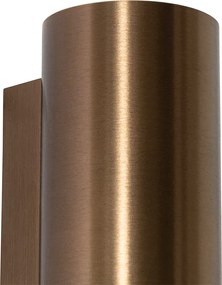 Modern fali lámpa sötét bronz kerek 2-lámpás - Sandy