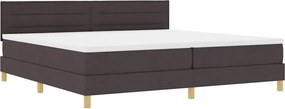 vidaXL LED Box Spring Ágy matracmal Sötét Barna 200 x 200 cm szövet