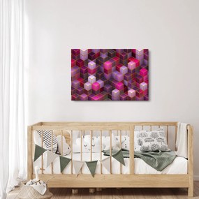 Lila kockák képe (90x60 cm)