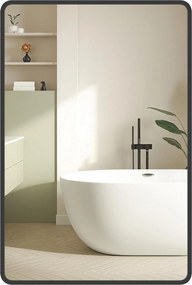 SONGMICS fürdőszobai tükör, falra szerelhető kozmetikai tükör, téglalap alakú, alumínium keret