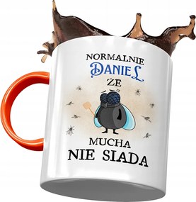 Narancssárga bögre Daniel Kollégának Ajándék Nyomtatott Fotóval