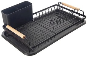 Fekete fém edényszárító 43x28,5 cm Radka – Orion