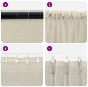 Függönyök függönyökkel 2 pcs Homokszín 140x140cm Poliészter