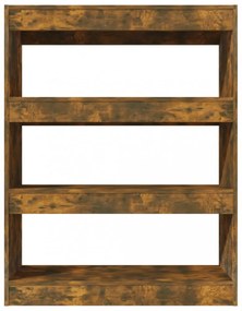 füstös tölgy színű fa könyvszekrény/térelválasztó 80x30x103 cm