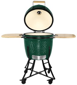 Kerámia faszéngrill oldalpolcokkal, 46 cm ráccsal