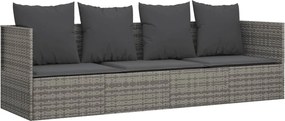 vidaXL szürke polyrattan kültéri társalgókanapé párnákkal