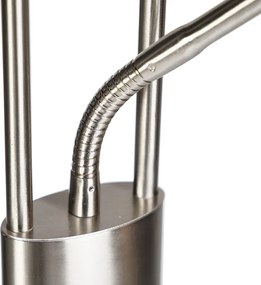 Modern állólámpa acélból és üvegből, beépített LED-del és olvasókarral - Divine