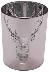 Ezüstszínű gyertyatartó karácsonyi mintával - Ego Dekor