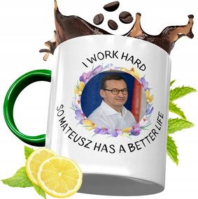 Máté Morawiecki Zöld Bögre Ajándék, fényképes nyomattal