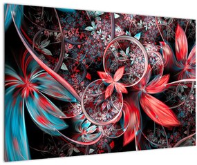 Absztrakt képek egzotikus virágok (90x60 cm)
