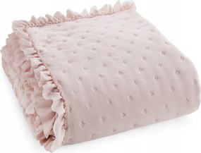 Dekoratív ágytakaró LIBI3 220x240 púderszínű, fodros