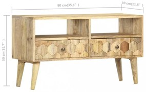 tömör mangófa TV-szekrény 90 x 30 x 50 cm