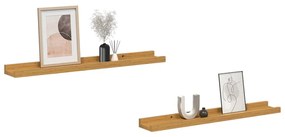 vidaXL Falpolc polcokkal tárolóval 2 pcs Bézs 60 x 9 x 3 cm Faanyag