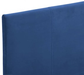 kék szövetkárpitozású ágykeret 90 x 200 cm