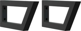 vidaXL 2 db fekete trapéz alakú acél polctartó mosdóhoz