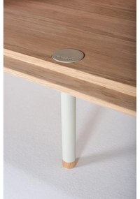 Fehér-natúr színű tölgyfa alacsony komód 118x100 cm Fina – Gazzda