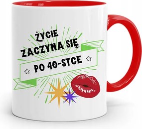 Születésnapra 40 40-es 40-es Piros Ajándék Bögre fényképes nyomtatással