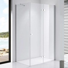 Stuxi Verona 90x80 aszimmetrikus csuklóajtós zuhanykabin 6 mm vízlepergető biztonsági üveggel, króm