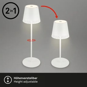 Brilo - KIKI újratölthető érintős LED asztali lámpa LED/2,6W/5V IP44 2600 mAh fehér
