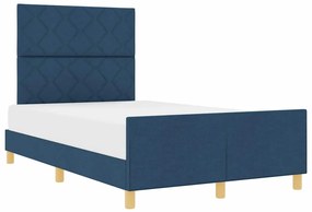 Ágykeret fejtámlával Kék 120 x 190 cm szövet
