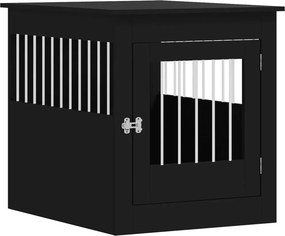 vidaXL fekete szerelt fa kutyaketrec 64,5 x 80 x 71 cm