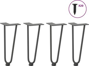 vidaXL 4 db antracitszürke hajtűláb dohányzóasztalhoz 30 cm tömör acél
