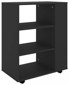 fekete szerelt fa kerekes szekrény 60 x 35 x 75 cm