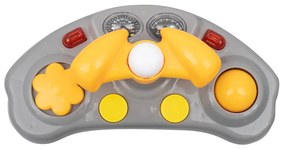 Gyerek bébikomp Baby Mix kormánykerékkel szilikon kerekek szürke