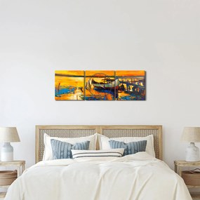 Kép - Hajó naplementekor (órával) (90x30 cm)