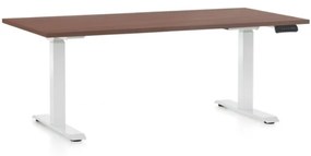 OfficeTech C állítható magasságú asztal, 160 x 80 cm, fehér alap, dió