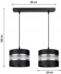 Csillár zsinóron CORAL 2xE27/60W/230V fekete