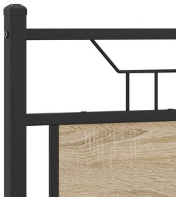sonoma tölgy színű szerelt fa és acél fejtámla 120 cm