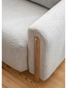 Világosszürke buklé kinyitható-tárolóhelyes kanapé 244 cm Arcadova – ELTAP