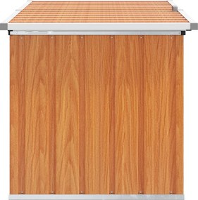 vidaXL Kültéri Tároló Doboz faszínű 129 x 67 x 65 cm Horganyzott Acél