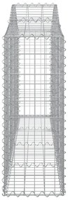 vidaXL 7 db íves horganyzott vas gabion kosár 200x30x80/100 cm