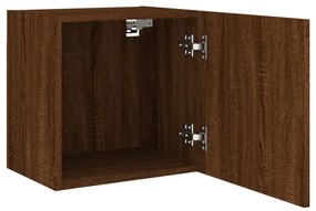 2 db barna tölgy szerelt fa fali TV-szekrény 40,5 x 30 x 40 cm